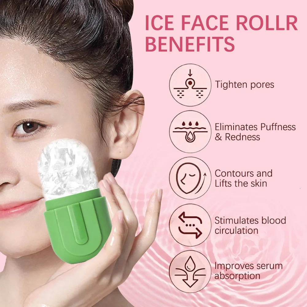 Ice Roller for Face Silicone Face Lifting Contouring Tools Ice Cube Roller Neck Eye Facial Massager Beauty Hielo Skin Care Tools 251222