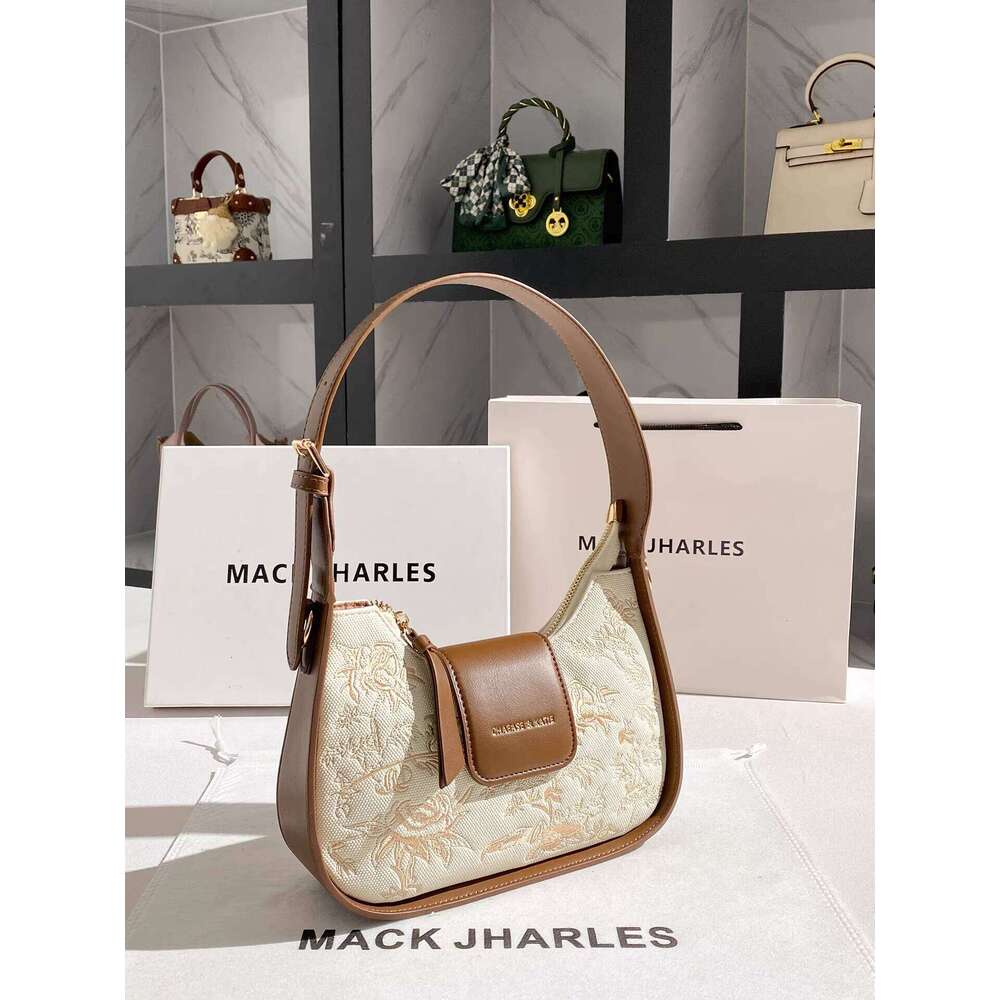 MACK JHARLES Chinese Style Retro Embroidered Baguette for Women 2025 Autumn Winter New High-end Underarm Bag