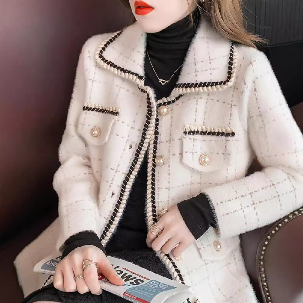 Fashtion French Style Socialite Elegant Jacket for Women Casual Versatile Autumn Winter Cardigan