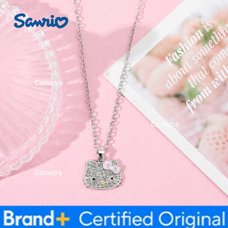 Sanrio Fashion Charm HelloKitty Series Necklace Metal Enamel Rhinestone Pendant Necklace Elegant Sweet for Daily Wearing H251229
