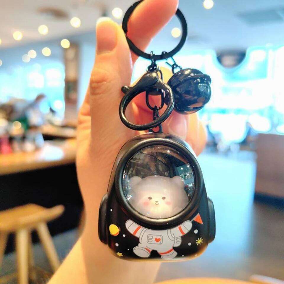 ZAKOL Cute Glowing Night Light Astronaut Cat Schoolbag Keychains Kawaii Bags Charm Decorative Pendants Accessories Gift Girs