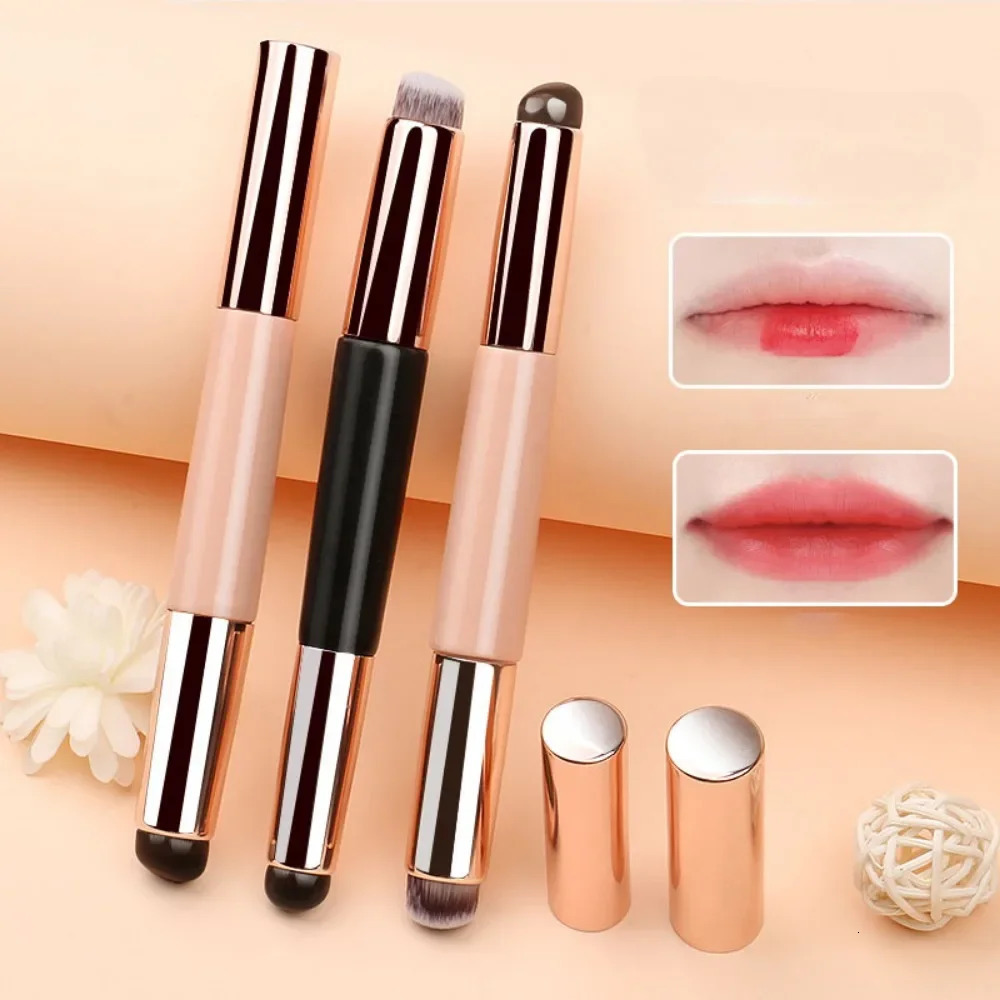 Q Soft Silicone Lip Brush With Dust Proof Cover Round Head Lipstick Applicator Cosmetic Tool Multiuse Eyeshadow 251215