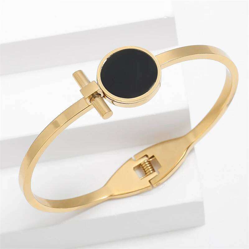 Fashion Titanium Steel Rose Gold Color Bracelet Bangles for Women Exquisite Birthday Anniversary Jewelry Gifts