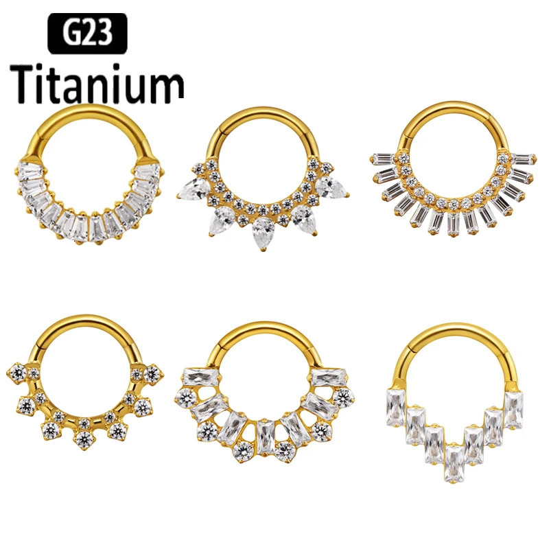 ASTM 36 Nose Rings Earrings Hinged Segment Clicker Ring Septum Hoop Nose Ear Nipple Rings Helix Piercing Body Jewelry 251224