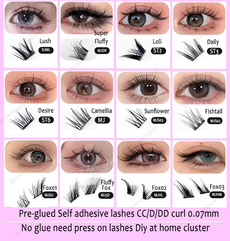 Manga Cluster Lashes Self Adhesive Lash Clusters No Glue Needed Natural Wispy Individual Lashes Korean Makeup