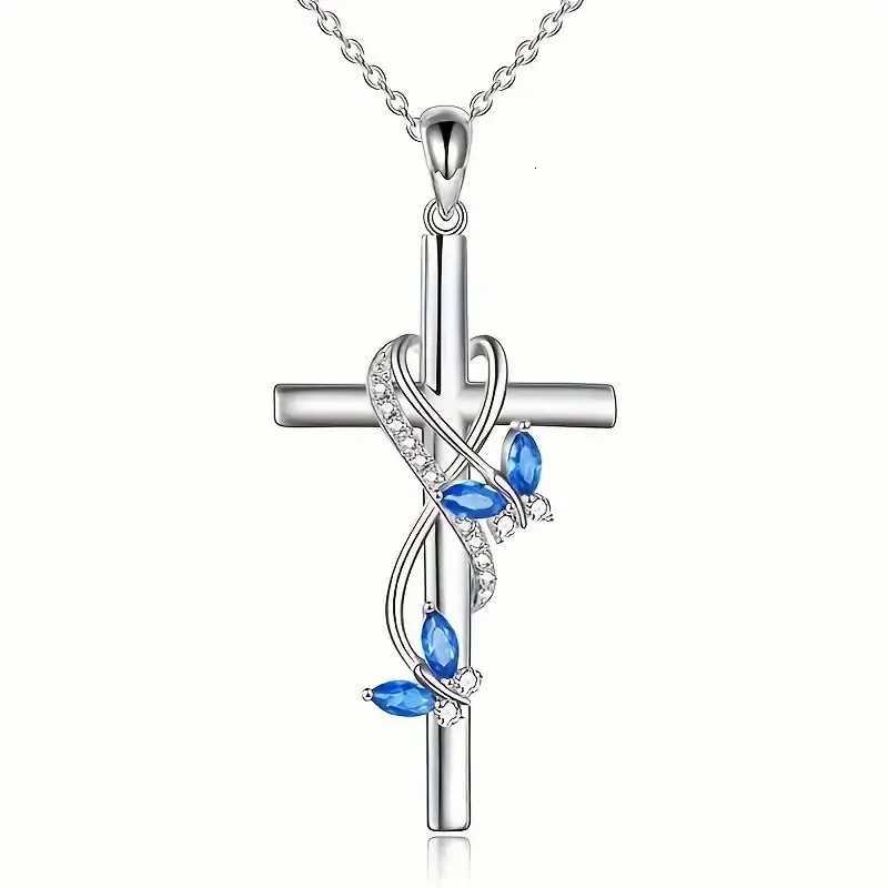 Fashion Cross Necklaces Silver Long Chain Simple Pendants for Women Men Jewelry Gifts Y251227