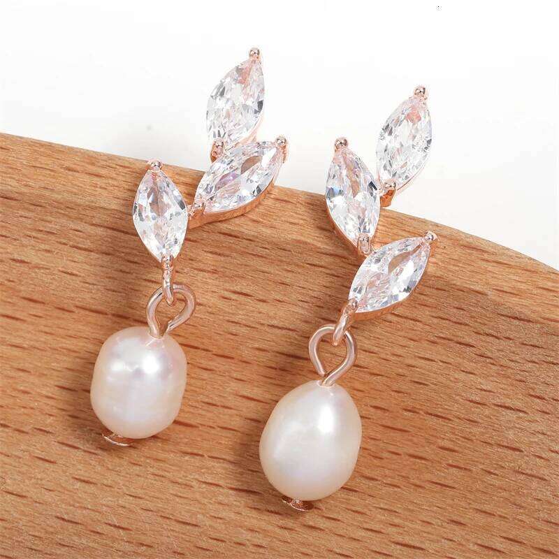 ZAKOL Fashion Marquise Zirconia Imitation Pearl Drop Earrings Shiny AAA Zircon Wedding Earring Jewelry Gift for Women