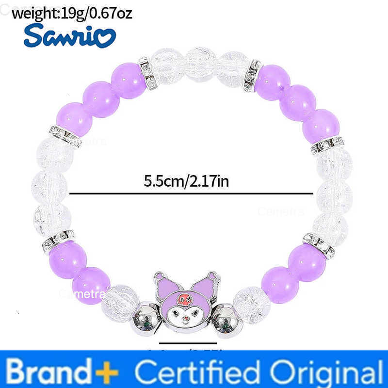 Sanrio Kawaii Kuromi Beaded Bracelet Charm Creative Character Jewelry Accessory for Girls and Women Unique Gift H251229