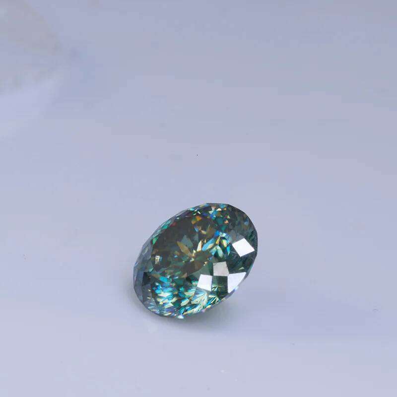 Moissanite Stone Natural Blue Green Color 100 Faceted Cut DIY Charms Ring Necklace Earrings Main Materials with GRA Certificate 7bc