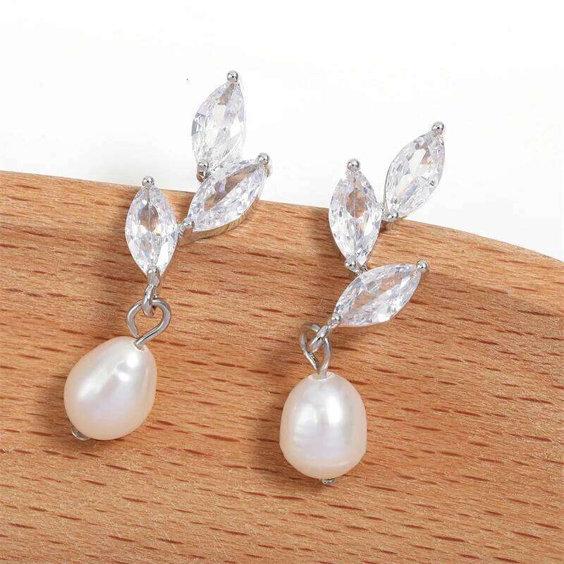 ZAKOL Fashion Marquise Zirconia Imitation Pearl Drop Earrings Shiny AAA Zircon Wedding Earring Jewelry Gift for Women