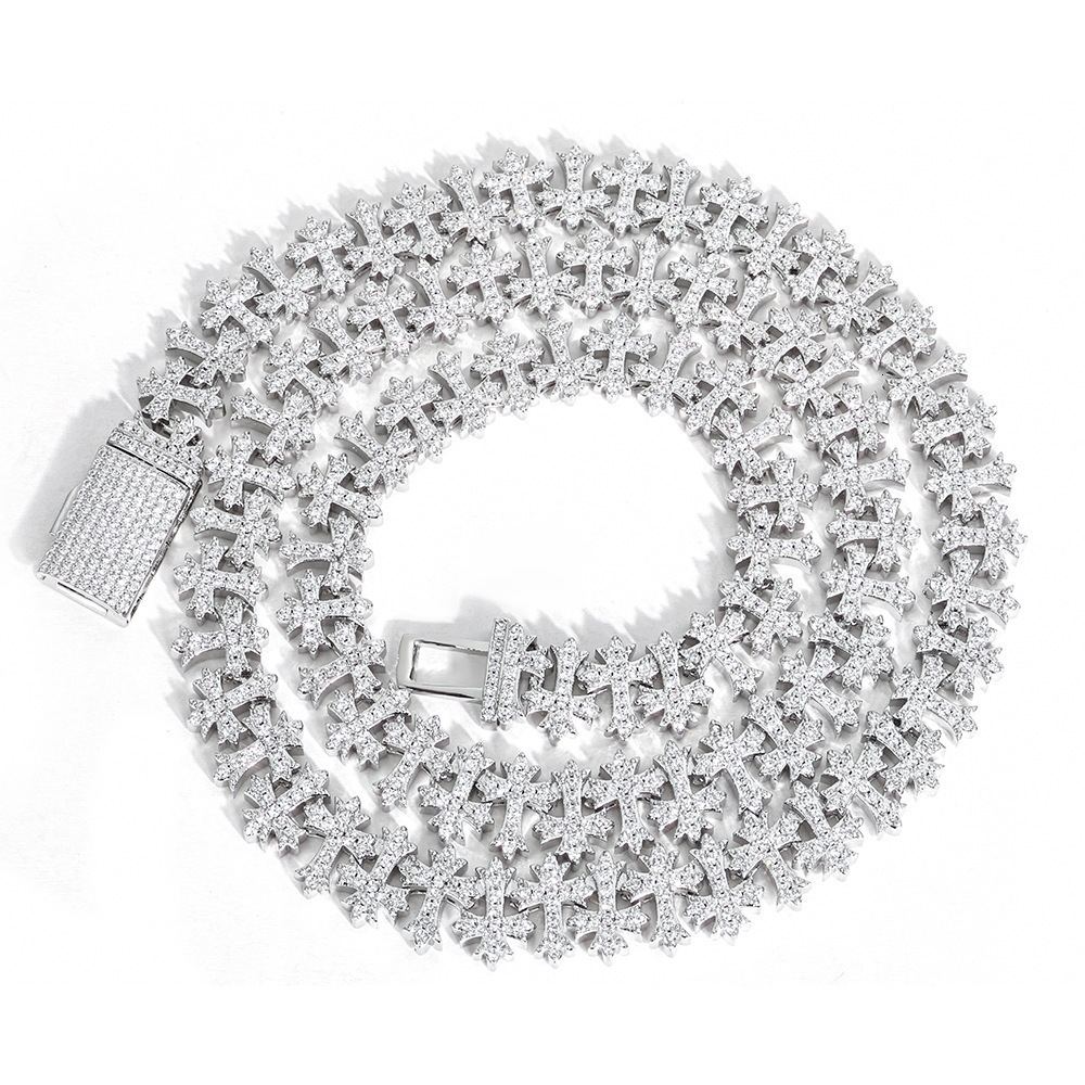 Luxury Brand Designer Jewelry European And American Hip-Hop Necklace Cross Maple Leaf Necklace Trendy Brand High-End Personality Men's Cuban Chai