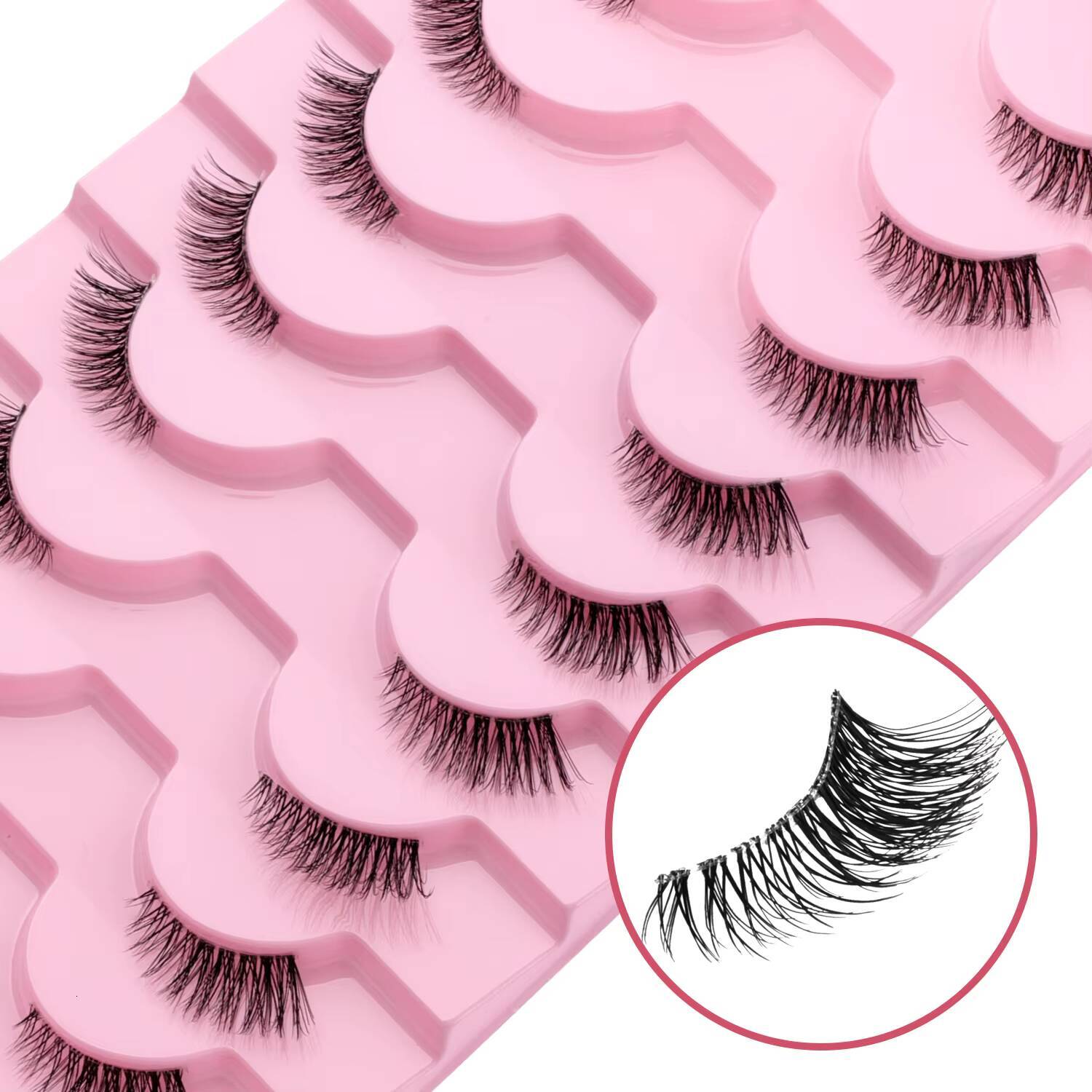Fadvan BY001 Full Strip Lashes Fiber High Quality 007 005 Private Label D Curl Eyelash Full Strip Eyelashes