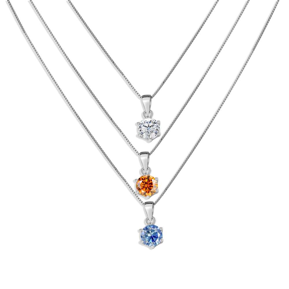 Real D Color 1 Ct Moissanite Pendant Necklace GRA Certificate for Women Wedding Bridal 100% S925 Sterling Silver Fine Jewelry 058