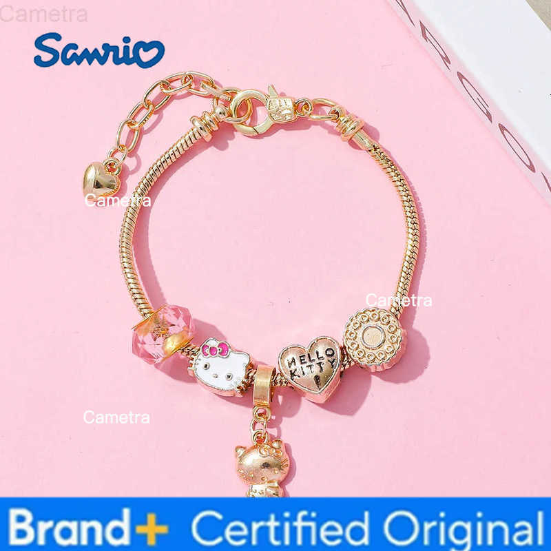 Sanrio Hello Kitty DIY Bracelet Fashion Simple Cartoon Figure Bangle for Girls Jewelry Accessory Birthday Popular Gift H251229