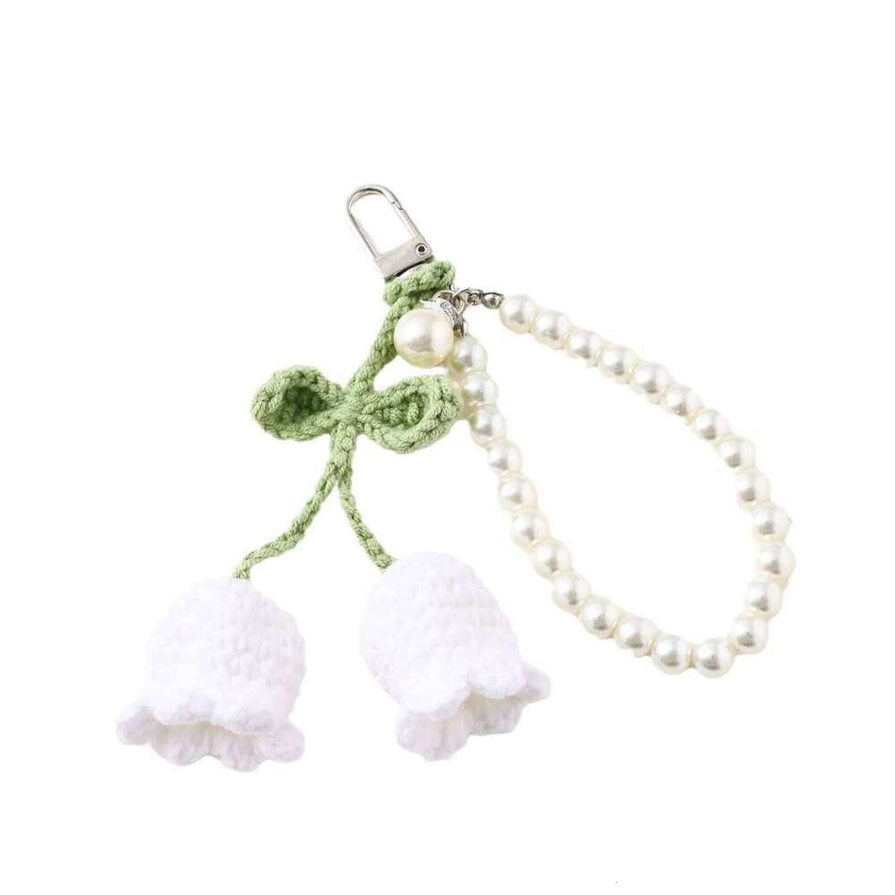 ZAKOL Handmade Knitted Keychain Keyring Women Crocheted Wool Flower Leaf Key Ring Chains Handbag Charms Gifts
