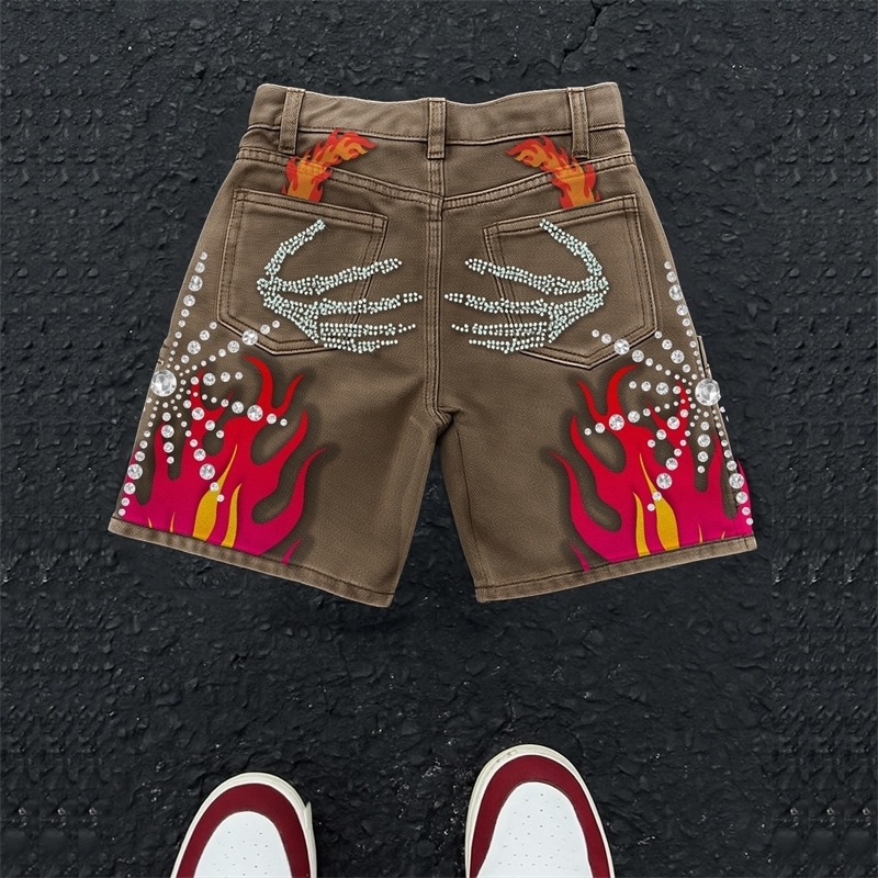 Y2K Streetwear ed Shorts Man Woman Clothing Harajuku Hip Hop Baggy Denim Gym Gothic Summer Basketball 251218