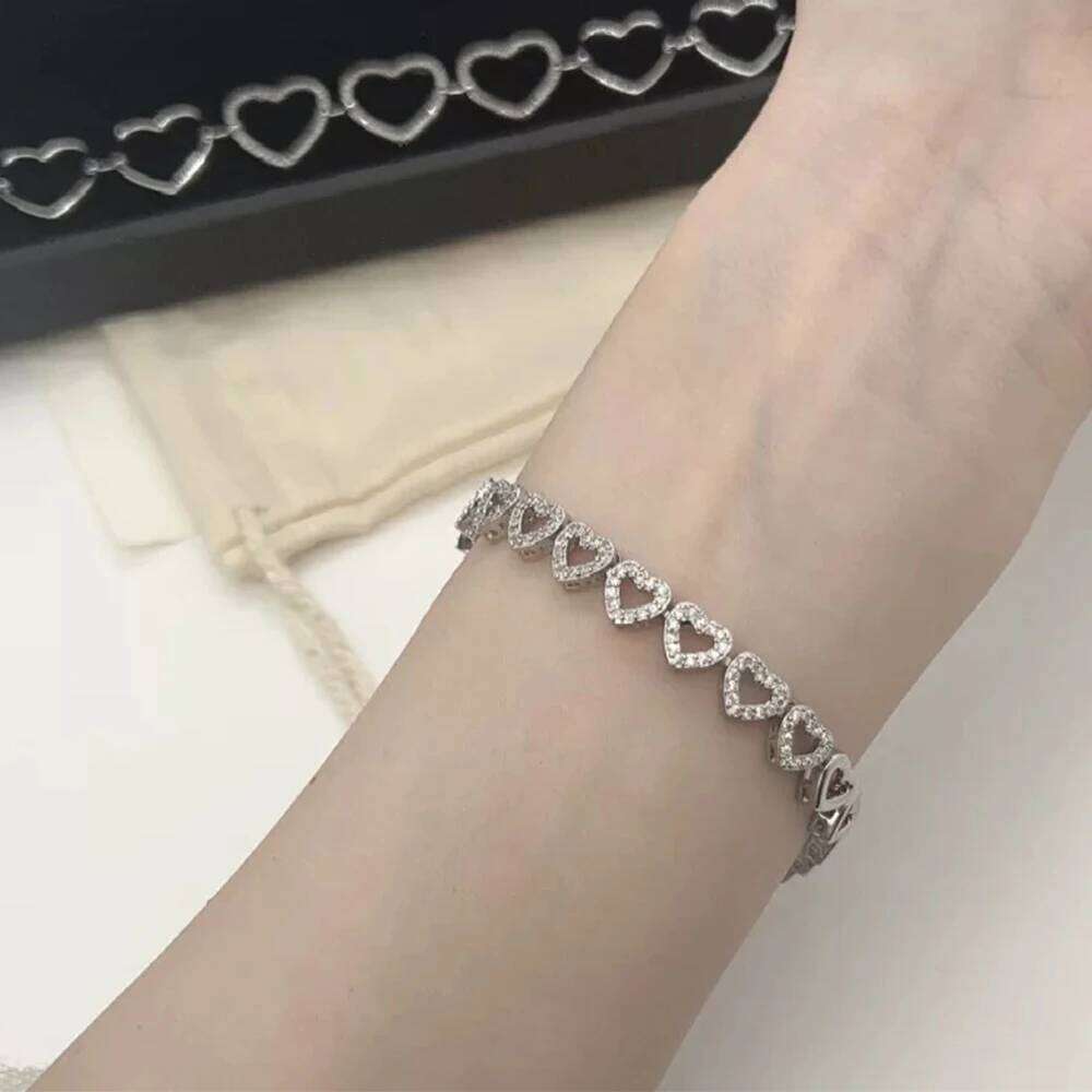 ZAKOL Shiny AAA Zircon Hollow Heart Bracelet for Women Wedding Party Accessory Aesthetic Jewelry Gift