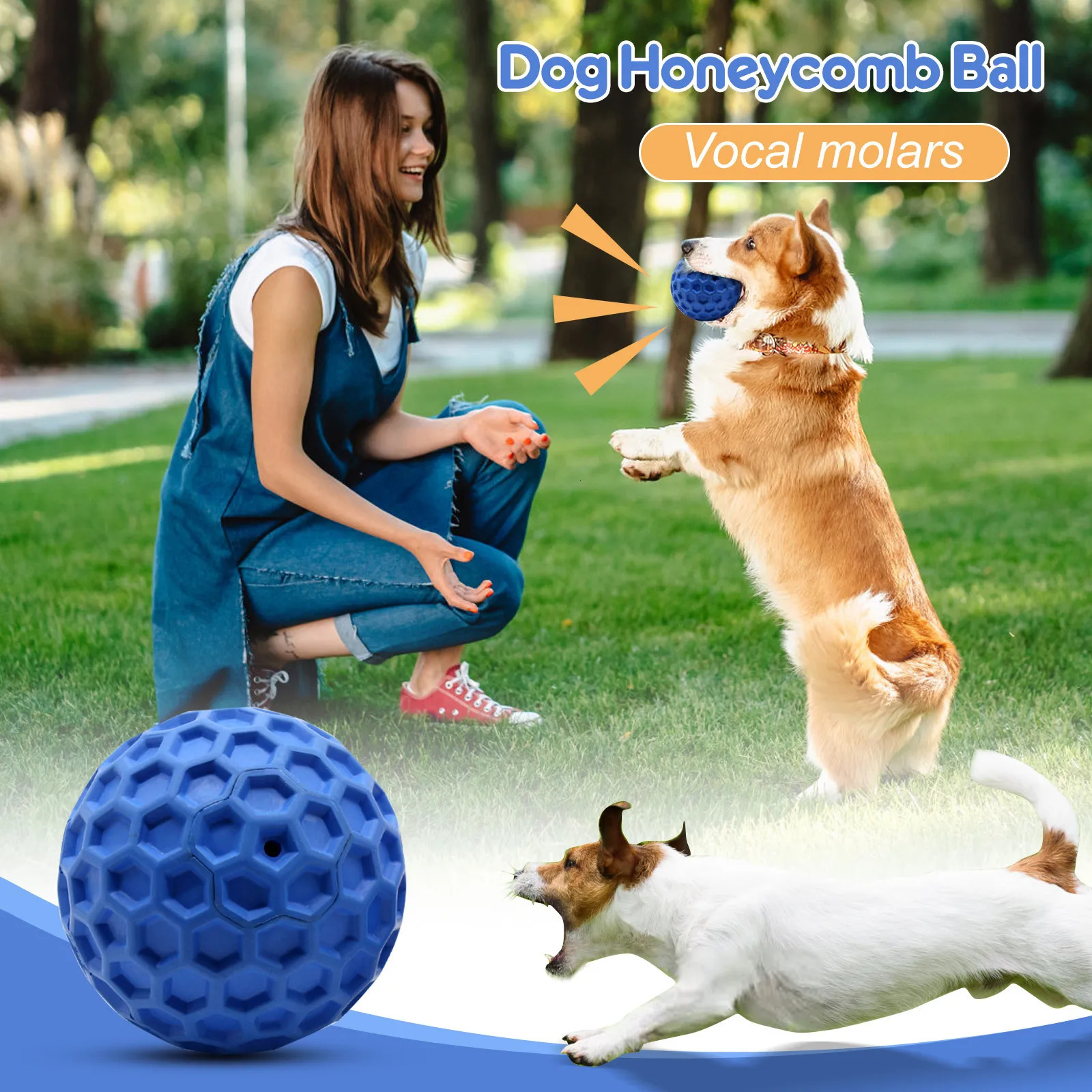 55/65mm Squeaky Dog Toys For Aggressive Chewers Indestructible Dog Balls For Aggressive Chewers Squeaky Balls For Dogs 251225