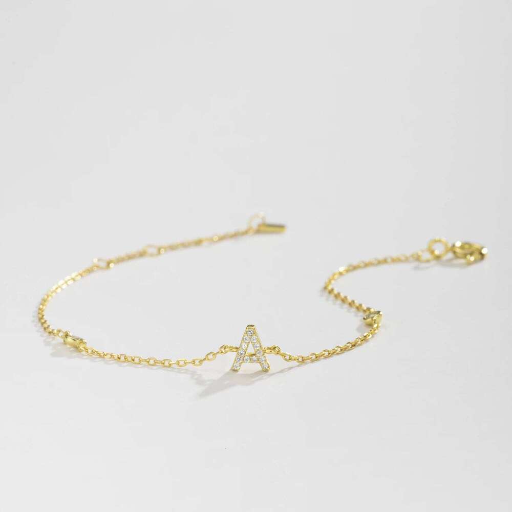 ANDYWEN 925 Sterling Silver Initial 26 Letters Alphabet Monogram Gold Name Bracelet Crystal CZ Zircon 2021 Fashionable Jewelry 25H1229