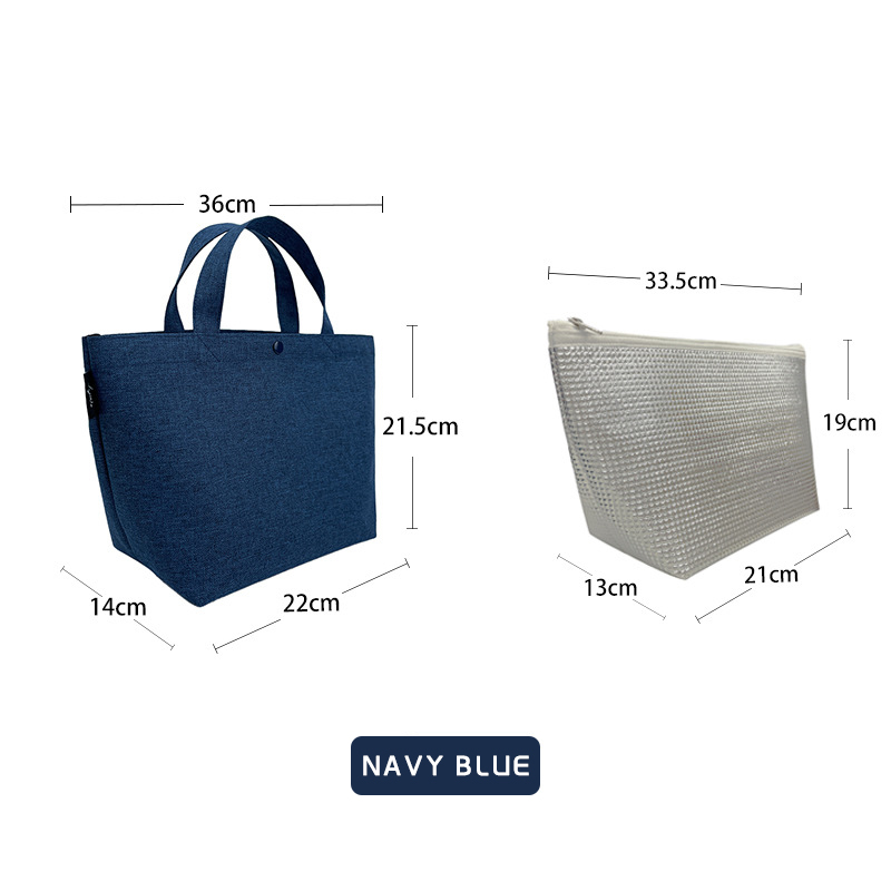 L.JIE Double-Layer Thermal Lunch Bag for Keeping Meals Hot & Cold Throughout Your Day