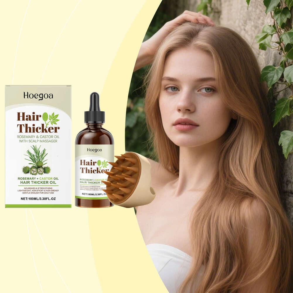 Hoegoa Rosemary Castor Care Essential Oil Moisturizes Massage Scalp Smooth Hair Shiny