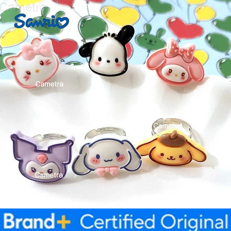 Sanrio Hello Kitty Rings Anime Figures Kuromi Cinnamoroll My Melody Pochacco Cartoon Anime Merchandise Decoration Birthday Gifts H251229
