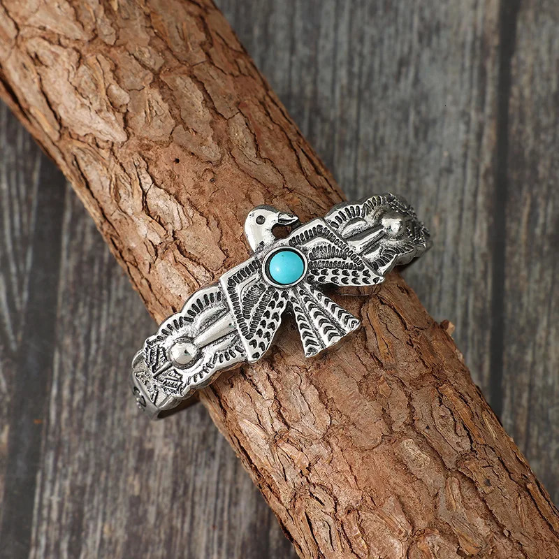 Birds Turquoise Bracelet Bangle Cuff Gemstone Jewelry for Women Native America Western Cuff Bracelet 251219