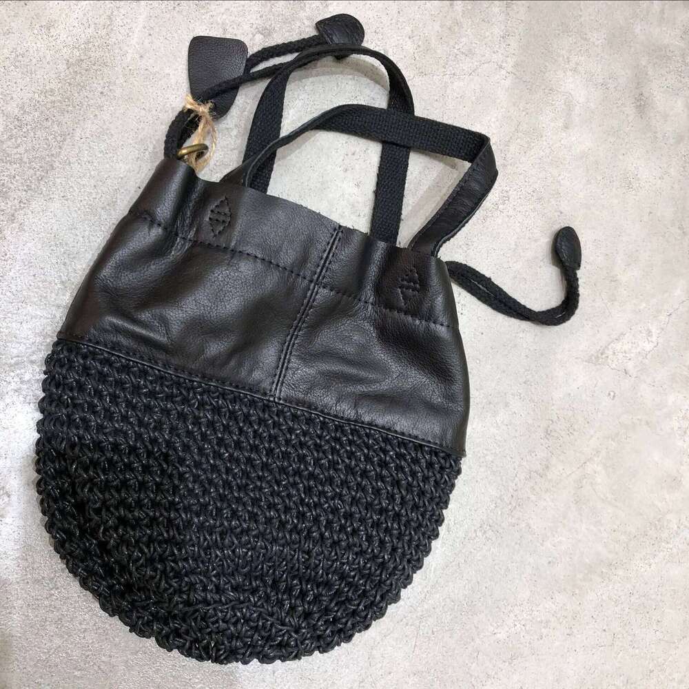 Summer New Products Genuine Leather Handmade Head Layer Cowhide Single Shoulder Crossbody Bag Women S Portable Wax Rope Braided LEMON KOKO