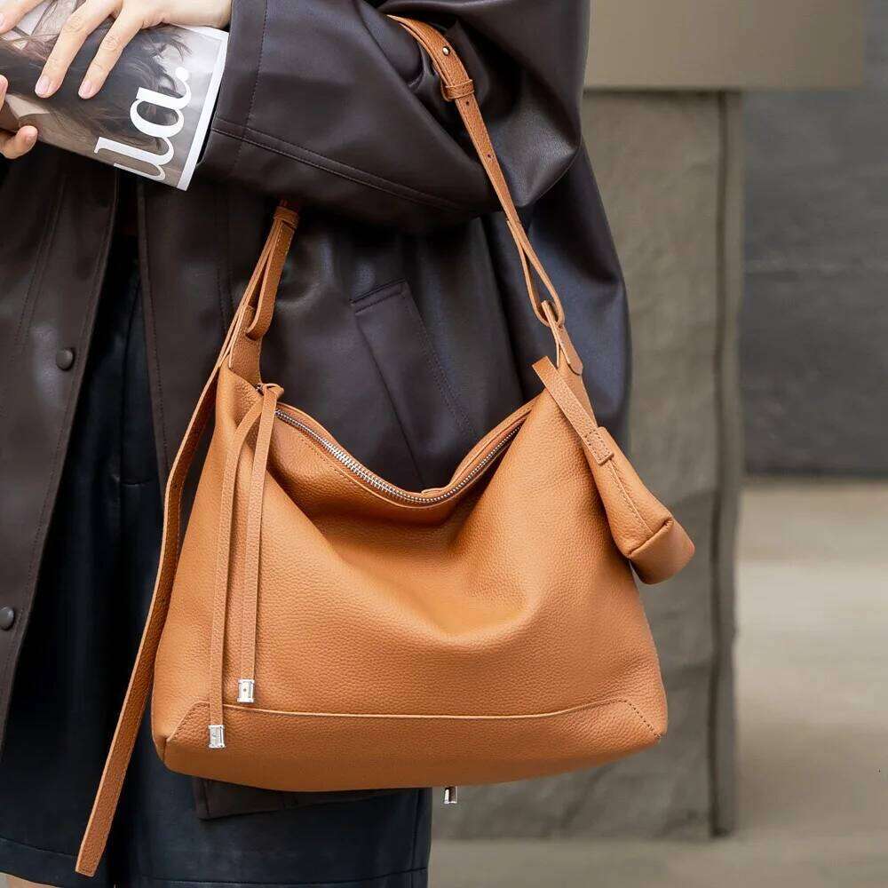 The First Layer Of Cowhide Large Capacity Leather Shoulder Women Fashion Crossbody Bag New Bags LEMON KOKO