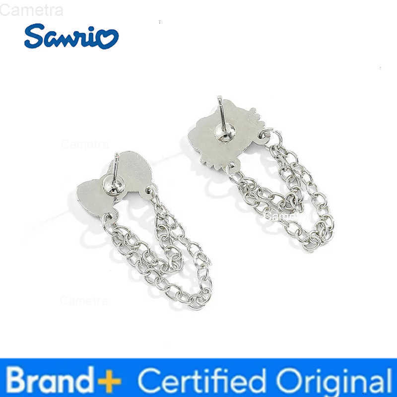 Sanrio Anime Cute Earrings Cartoon Figure Kitty Cat Bow Tie Tassel Ear Studs Earrings for Women Girl Kawaii Accessories H251229