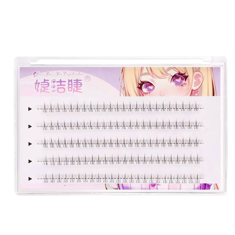 Lazy Little Flame Single Cluster Segmented Lower Eyelashes Natural Baby-Like Transparent Stem No-Makeup Full Strip Eyelashes
