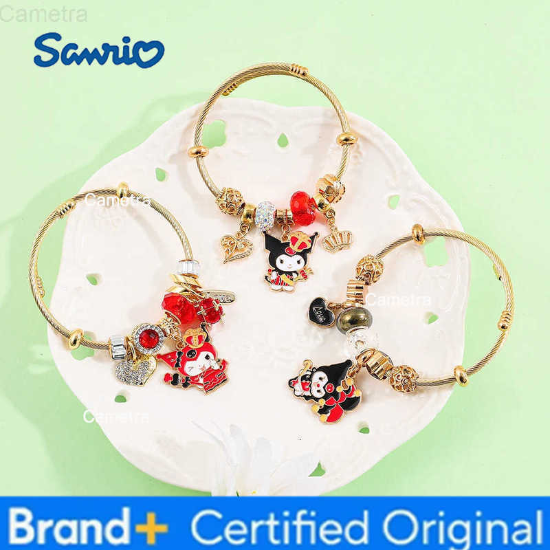 Sanrio Cartoon Kuromi Charm Bracelet Creative Cute Adjustable Bangle for Women and Girl Christmas Jewelry Gift H251229