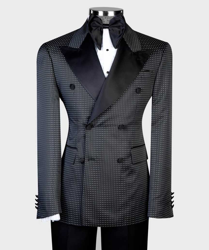 Fashion Men's Suit 2 Pieces Blazer Pant Double Breasted Peaked Lapel Formal Business Special Occasion Customized