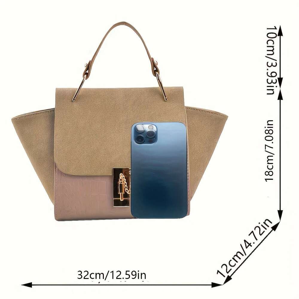 JINXIANGGUO A Simple Solid Color Handbag With Accents And Metal Chain Versatile For Women As A Crossbody Bag