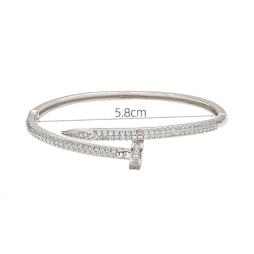 Micro Zirconia Snake Full Diamond Copper Gold-Plated Bracelet Fashion Bangle Stud Bracelet Jewelry design sense luxury Copper Gold-Plated Bracelet