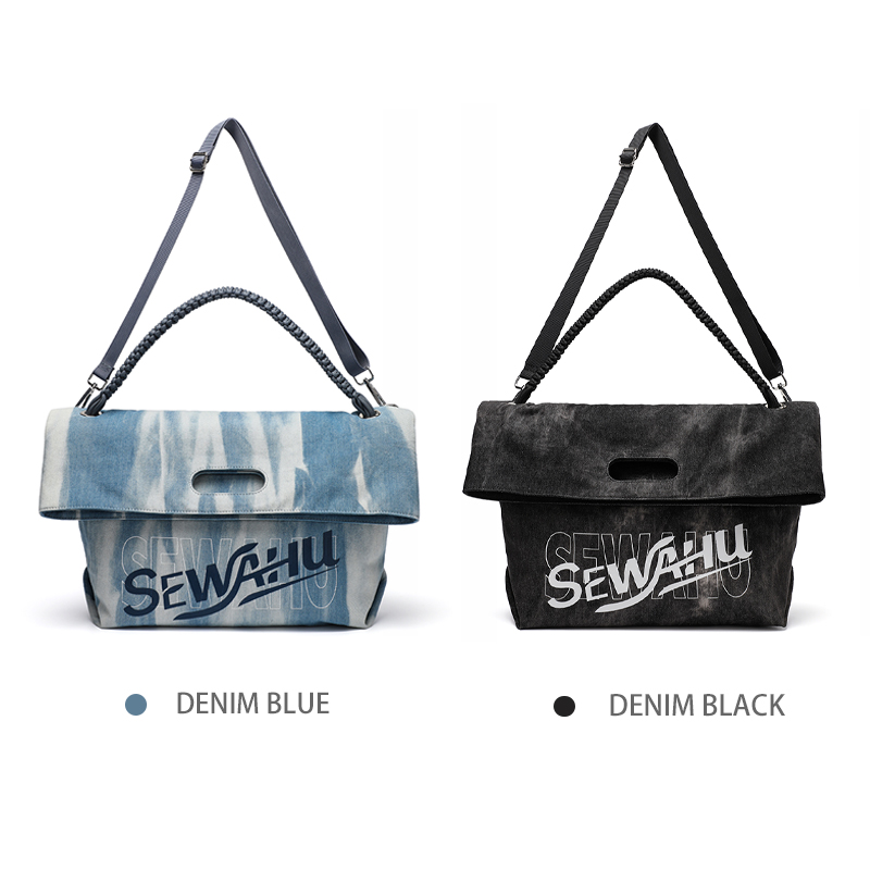 Sewafox Women Fashion Denim Shoulder Bag Versatile Tote Bag for Commute Casual Travel Crossbody Bag