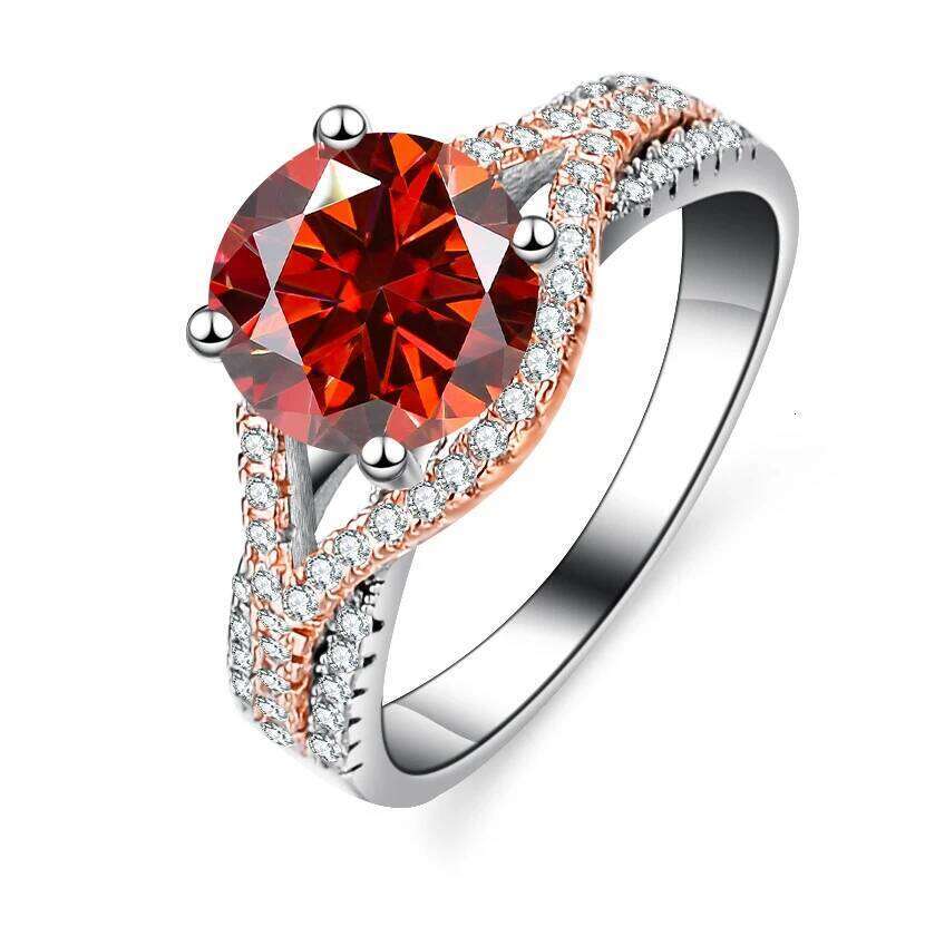 2 Ct Trend moissanite ring for charm lady silver 100% 925 jewelry Rings Wedding Anniversary Ring Date Gift size 5-9 6bd