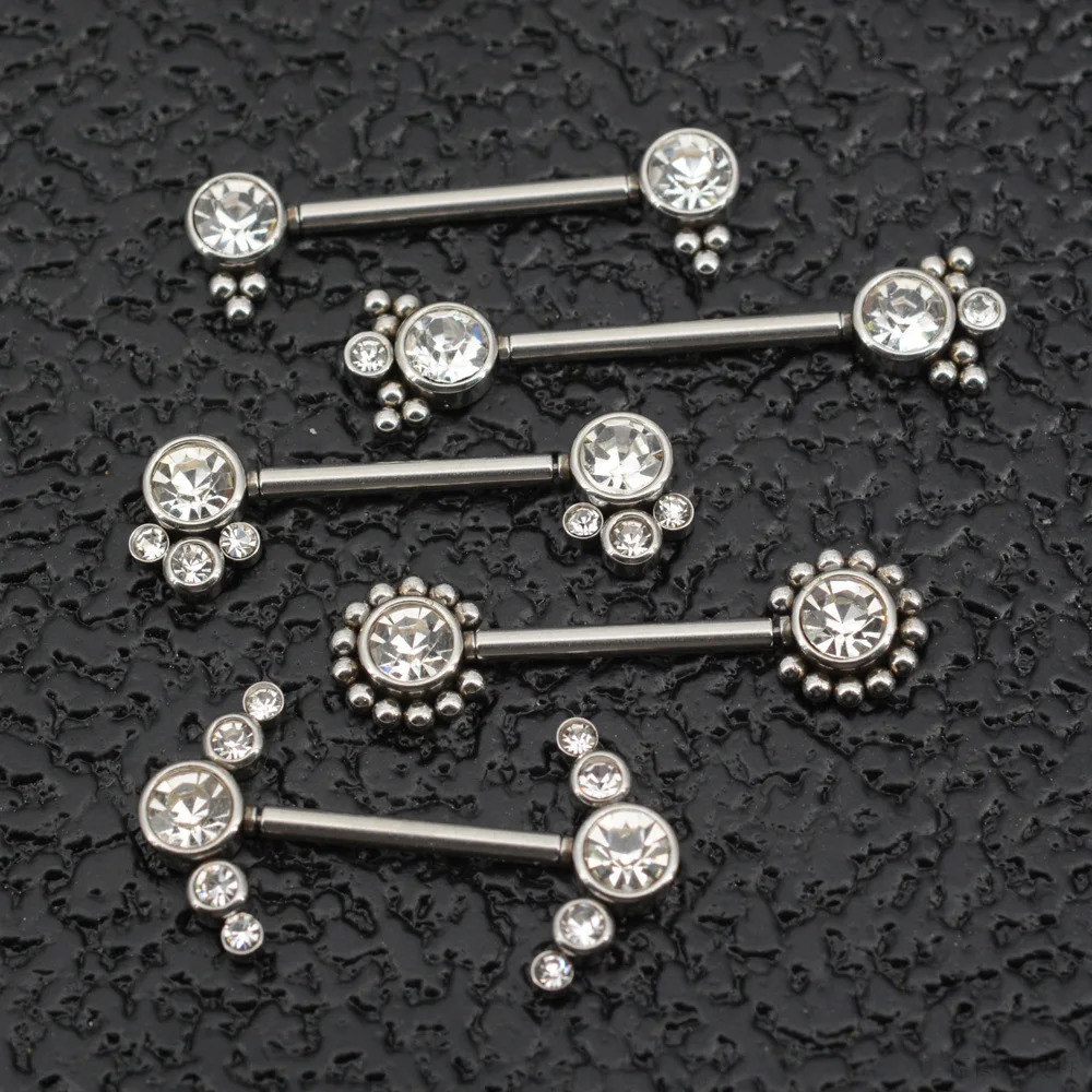 1 Pair 16G 12x14mm Plug-in Stainless Steel Barbell Piercing Sexy Women Nipple Piercing Jewelry Unthreaded Nipple Rings No Screw 251224