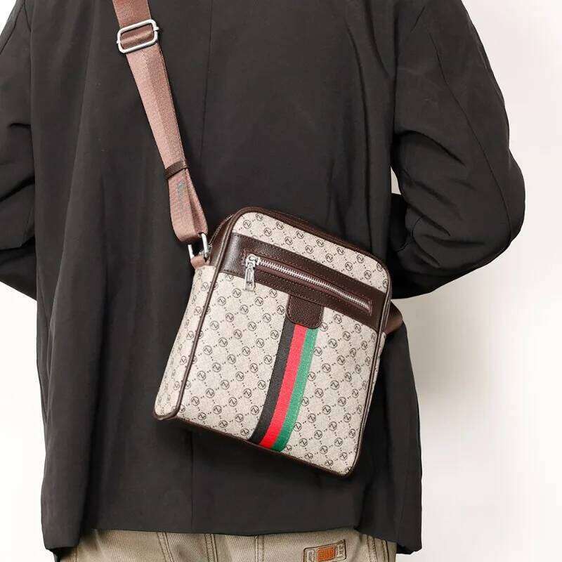 Luxury Design Men S Bags Fashion Plaid Letter Printed Crossbody Men Square Shoulder Male Sling Messenger Bag JINXIANGGUO