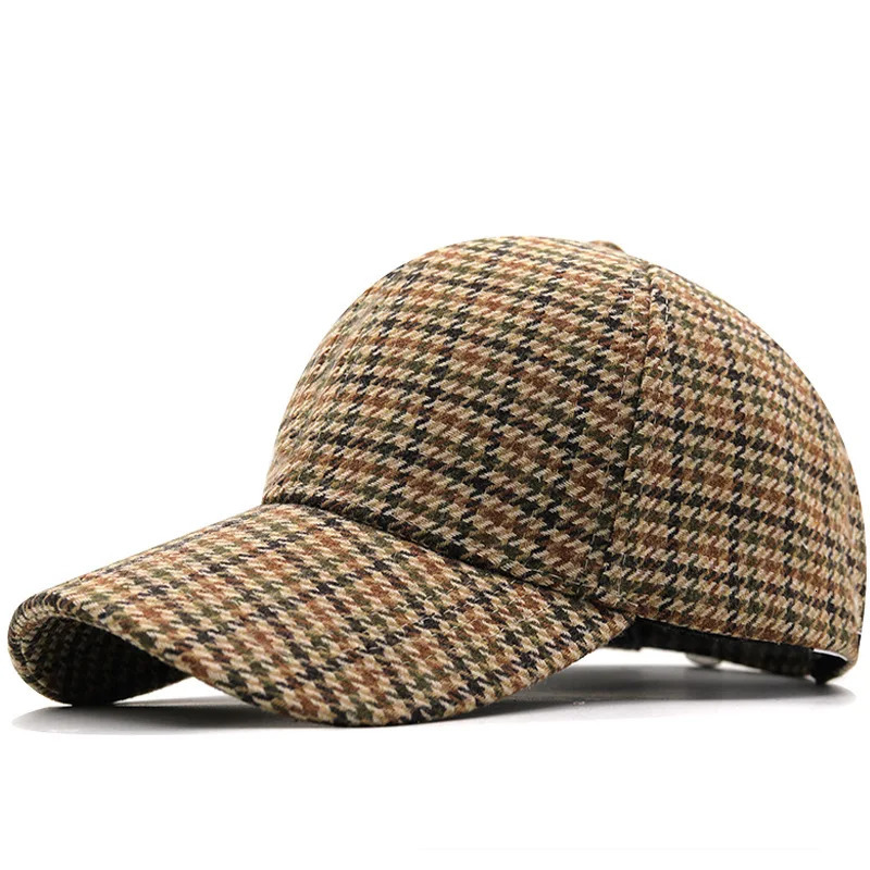 Plaid Baseball Cap - Warm Lightweight Adjustable for Autumn/Winter Outdoor Activities 251225