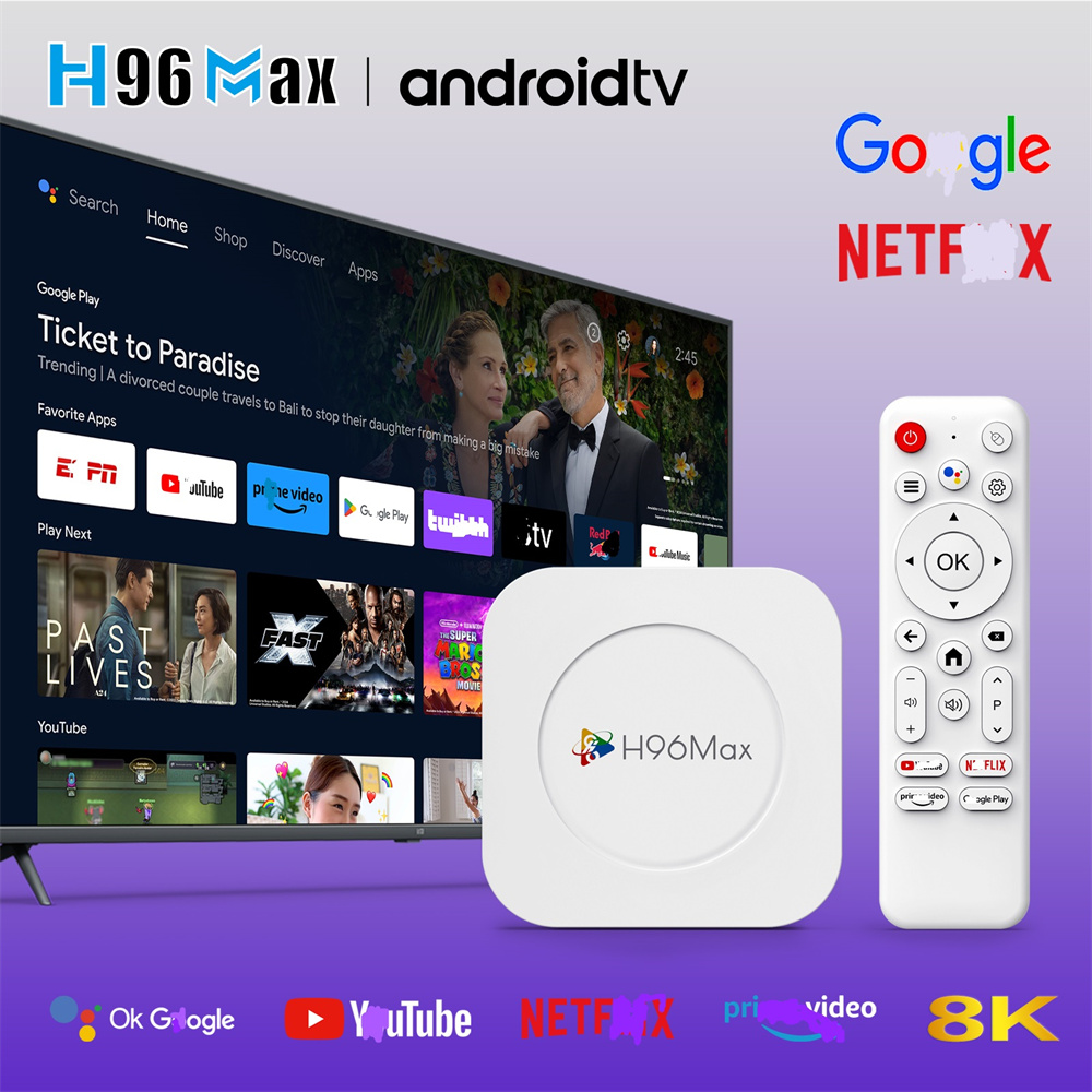 Ship From France H96 MAX M1 PLUS Rochip rk3528 Smart TV Box Android 14 Smart 4GB RAM 32GB ROM TV BOX