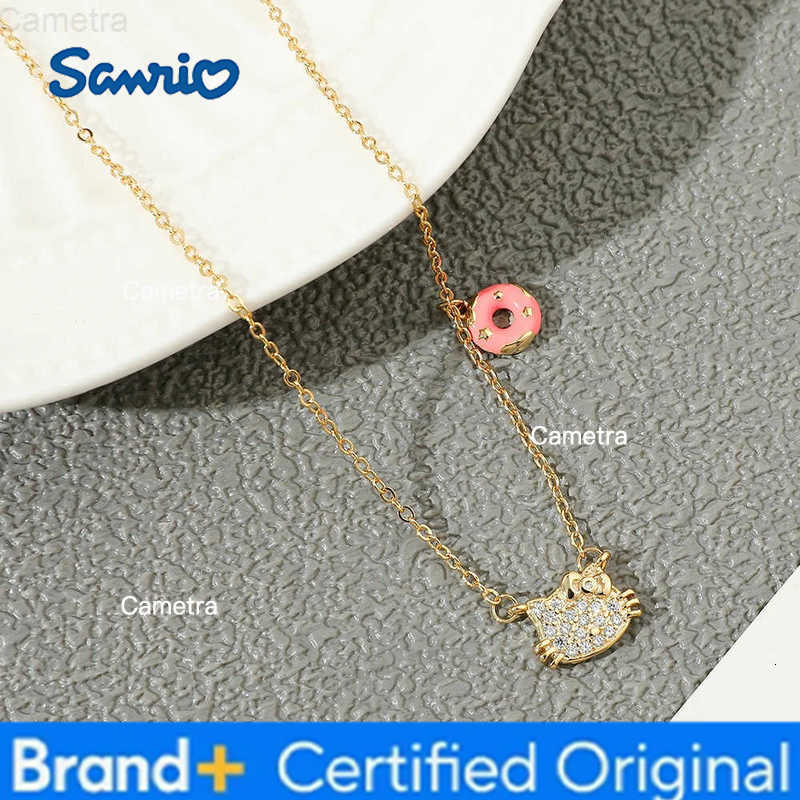 Sanrio Kawaii Cartoon Hello Kitty Necklace Cute Cartoon Figure KT Cat Rhinestone Pendant Necklace Charm Jewelry Halloween Gifts H251229