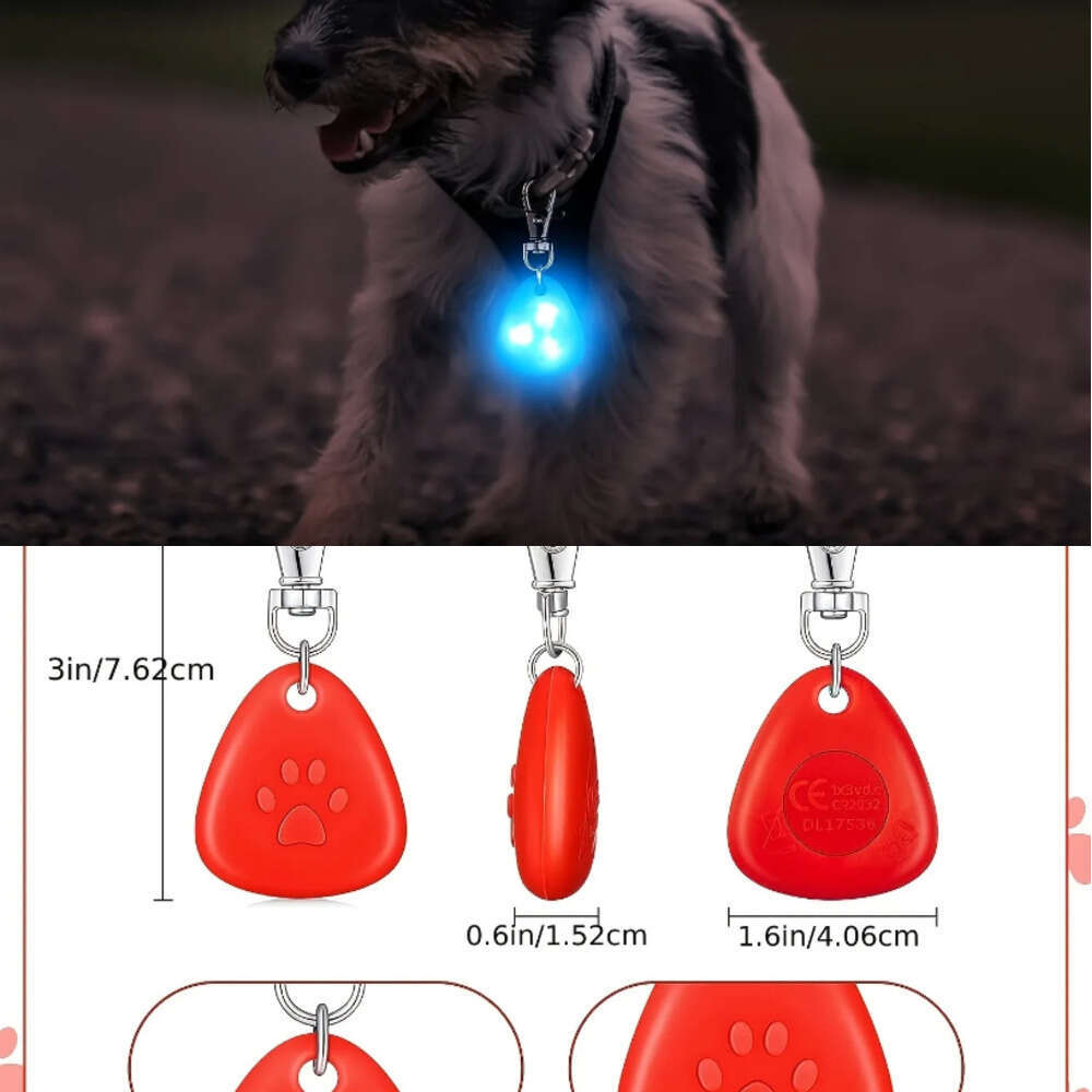 Silicone LED Pet waterproof collar light outdoor walking safety luminous dog tag battery