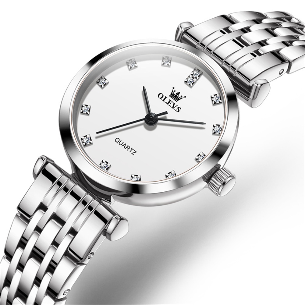 OLEVS Casual and minimalist quartz women's watch, niche and high-value women's watch stainless steel watch band waterproof couple watch