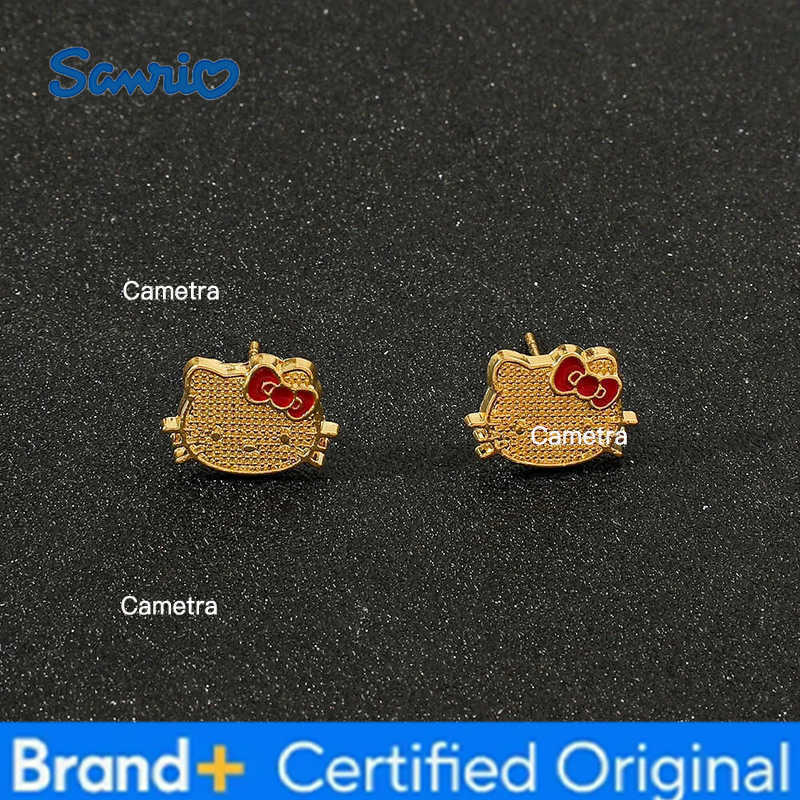 Sanrio Anime Hello Kitty Earrings Anime Cartoon Figure KT Cat Ear Stud Girl Jewelry Accessory Gifts H251229