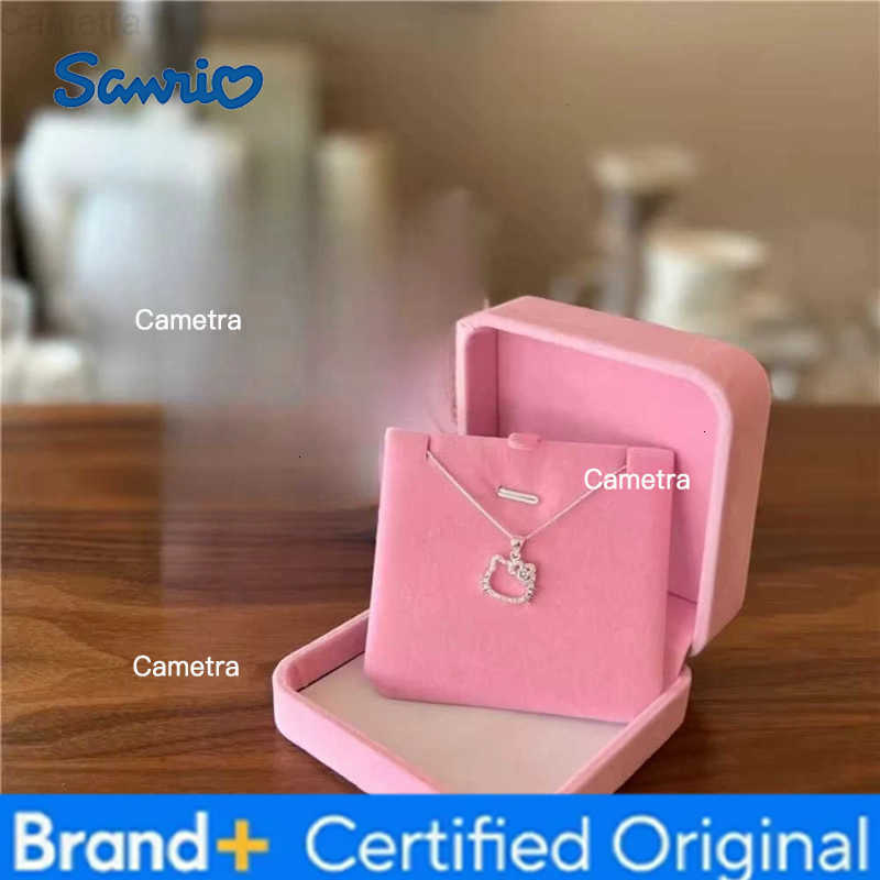 Sanrio Cartoon Hello Kitty Pendant Necklaces Fashion Bow Cute Metal Cat Ring Jewelry Accessories Birthday Pendant Gifts For Girls H251229