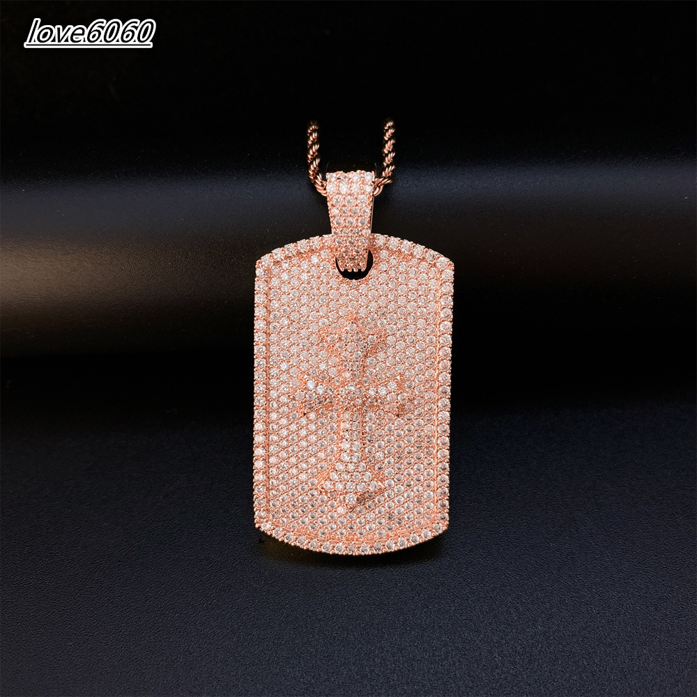 925 Silver VVS Moissanite Hip-Hop Fashion Pendant Hot-Selling Full Diamond Square Personalized Jewelry