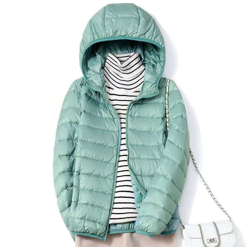 Women's Hooded For Autumn And Winter 2025 New White Duck Down Casual Commuter Mother Outdoor Warm Jacket