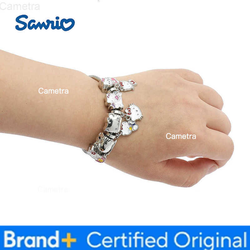 Sanrio Hello Kitty Bracelet Charms Metal KT Bangles Women Accessories Bracelets Y2k Jewelry Making Kit Kids Girlfriend Gift H251229