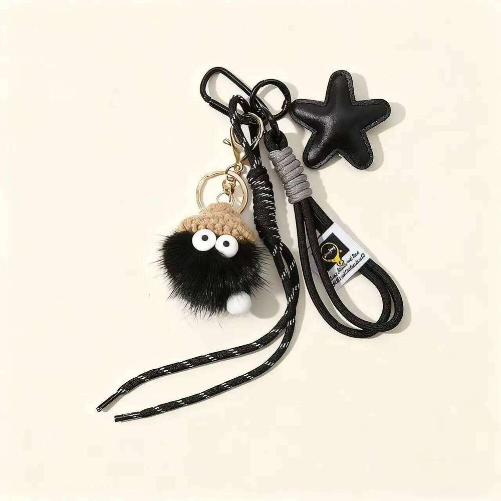 ZAKOL Cute Fashion Coal Fur Ball Doll Keychain Unisex Funny Casual Camera Bag Backpack Pendant Accessories Gift Wholesale